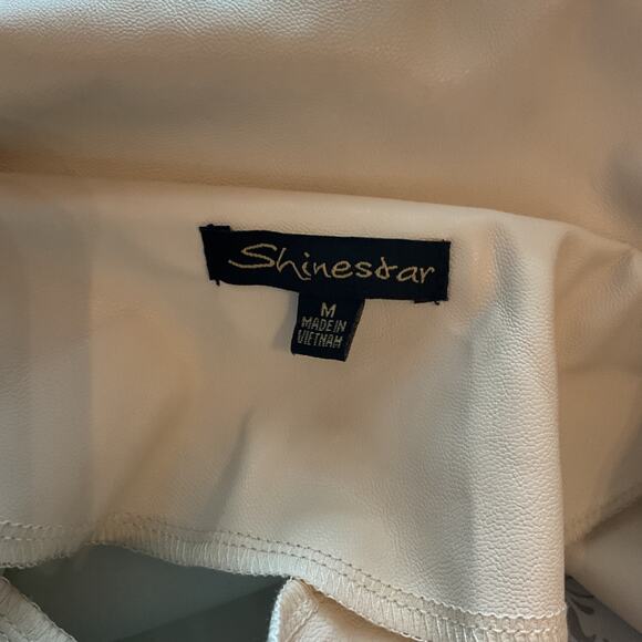 Shinestar Beige Belted Lightweight Utility Polyurethane High Low Jacket M - Picture 4 of 6